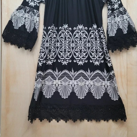 White Mark Dress Polyester Spandex Regal Print Size M - Picture 2 of 7